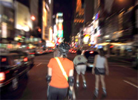 Skating thru Times Square